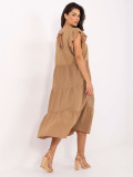 Oversize Brown Dress with Ruffle