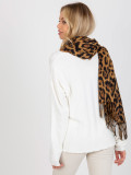 Brown Women's Scarf with Animal Print