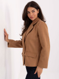 Short elegant transitional coat in brown