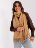 Brown Women's Scarf with Fringes