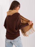 Brown Women's Scarf with Fringes