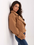 Short Jacket Without Hood in Camel Color