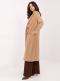 Camel transitional coat with belt