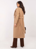 Camel transitional coat with belt