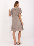 Oversize Beige Dress with Short Sleeves