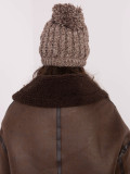 Beige Winter Hat with Application