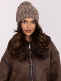 Beige Winter Hat with Application