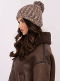 Beige Winter Hat with Application