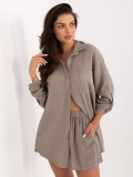 Beige Women's Long Sleeve Shirt