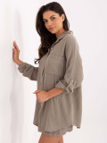 Beige Women's Long Sleeve Shirt