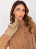 Beige Gloves with Smooth Pattern