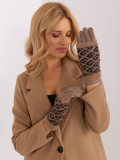 Beige Gloves with Geometric Pattern