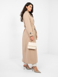 Elegant women's transitional coat in dark beige
