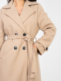 Elegant women's transitional coat in dark beige