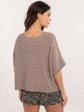 Elegant beige sweater with 3/4 sleeves