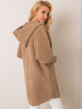 Beige Alpaca Coat with Hood