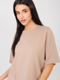 Beige cotton T-shirt with short sleeves