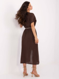 Oversize Brown Dress with Short Sleeves