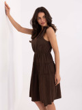 Summer Flared Dress in Dark Brown