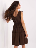 Summer Flared Dress in Dark Brown