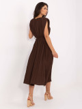 Elegant Midi Dress in Dark Brown