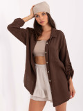 Elegant Brown Long Sleeve Shirt