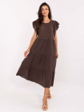 Oversize Midi Dress in Dark Brown