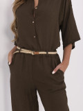 Elegant Brown High-Waisted Pants