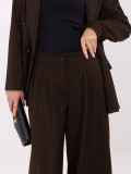 Elegant striped palazzo trousers in dark brown