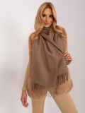 Dark Brown Scarf with Fringes