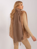 Dark Brown Scarf with Fringes