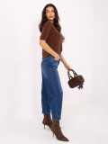 Women's mom jeans with high waist in dark blue