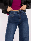 Women's balloon fit high-waisted jeans, dark blue