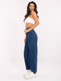 Stylish Wide Leg Jeans in Dark Blue