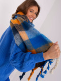 Elegant Blue Scarf with Fringes