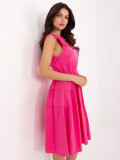 Pink Flared Dress with Tie