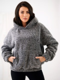 Women's dark grey hoodie with hood and pocket