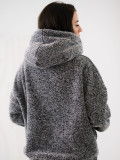 Women's dark grey hoodie with hood and pocket