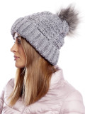 Dark Gray Cable Knit Beanie