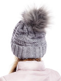 Dark Gray Cable Knit Beanie