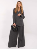 Women's elegant striped blazer, dark grey