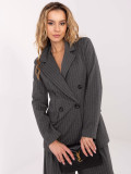 Women's elegant striped blazer, dark grey