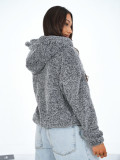 Women's grey zip-up hoodie