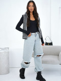 Women's Dark Grey Faux Fur Vest