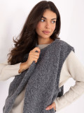 Modern grey knitted vest with pockets