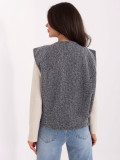 Modern grey knitted vest with pockets