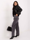Women's dark grey balloon fit jeans