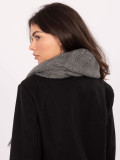 Dark grey herringbone scarf with fringes