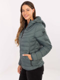 Green Quilted Jacket with Hood