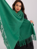 Dark Green Knitted Scarf with Fringes
